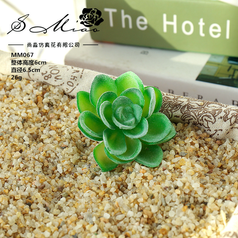 Picture of 003 Flocked Green Succulent Flower Head Creative DIY Supplies Bonsai Accessories Artificial Flower Jinhua Factory Direct Supply