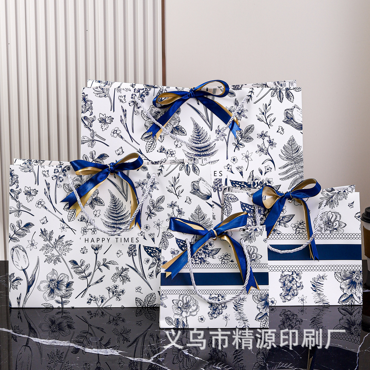 Ribbon Holiday Gifts Gift Bag Mori Clothing Handbag Color Paper Bag European and American Cross-border Gift Packaging Bag