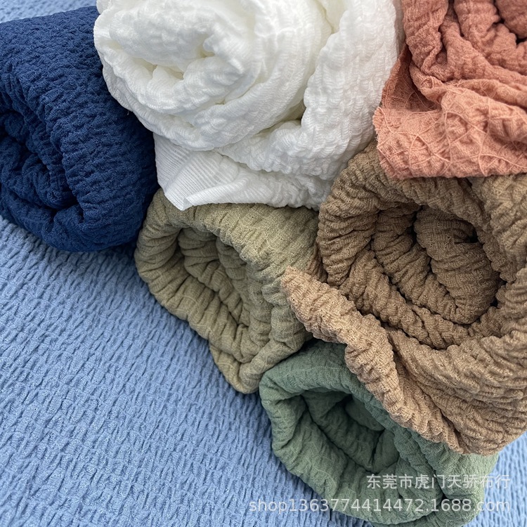 Knitted 200g Nylon Wrinkled Fabric 220g Knitted Diamond Bubble Wrinkled Fabric 300g Double Layer Bubble