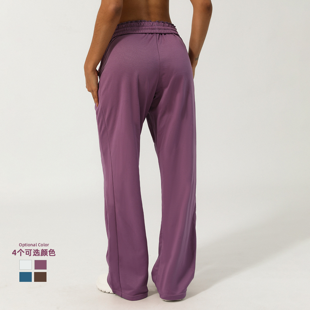 Picture of Spring and summer European and American sports leisure pants waist yoga clothing loose fitness pants women's outdoor straight wide leg pants