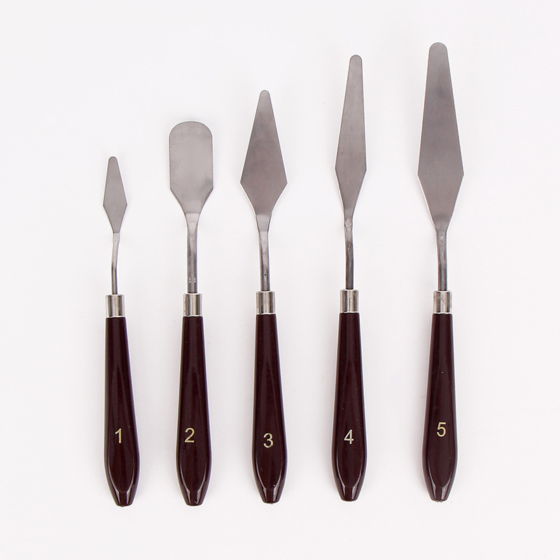 Picture of Art tool scraper five pieces of suit stainless steel painting knife oil paint palette knife acrylic gouache painting scraper