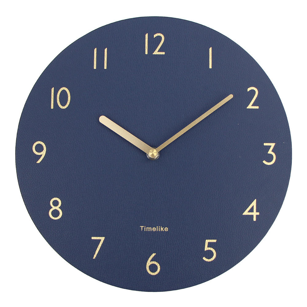 European Creative Leather Wall Clock Living Room Silent Quartz Household Fashion Watch Wholesale