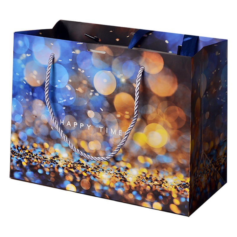 Happy time cross-border gift bag packaging bag birthday tote candy paper bag storage bag in stock discount