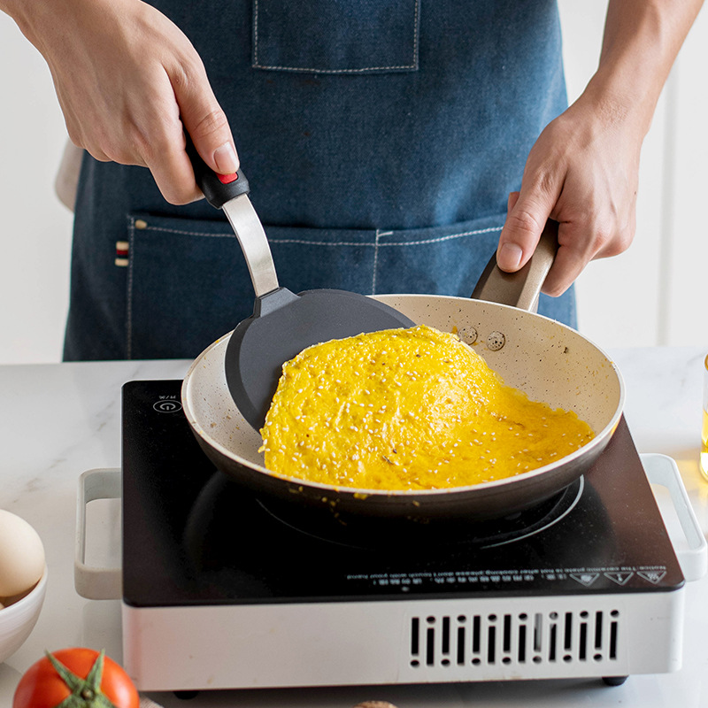 Picture of Stainless Steel Handle Silicone Cooking Shovel 5 Piece Set Kitchen High Temperature Resistant Silicone Frying Shovel Household Teppanyaki Cooking Shovel