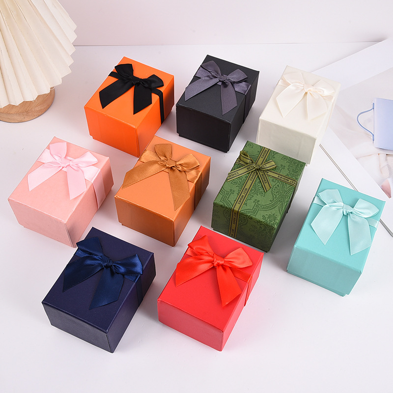 Premium Bow White Birthday Gift Box Jewelry Box Ring Necklace Earrings Bracelet Watch Jewelry Box in stock