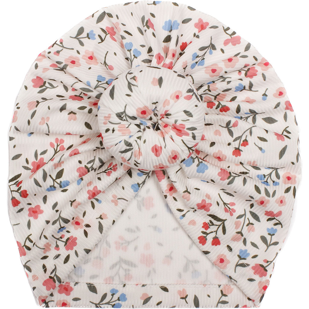 Picture of New European and American Floral Children's Hats, Printed Donut Baby Indian Pullover Hats, Four-Season Baby Turban Hats