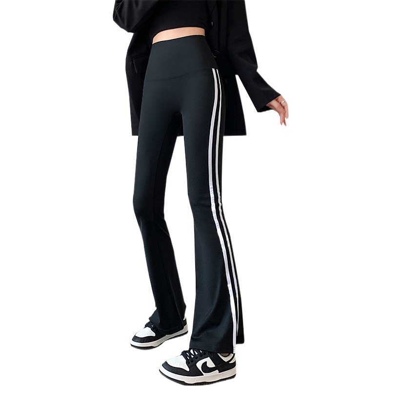 Picture of Boot-Cut Pants, High-Waisted, Summer Tummy-Tightening, Tight-Fitting Bottoming Shark Pants for Women, Outer Wear, Sports and Fitness Slimming Look Yoga Bell-Bottom Pants