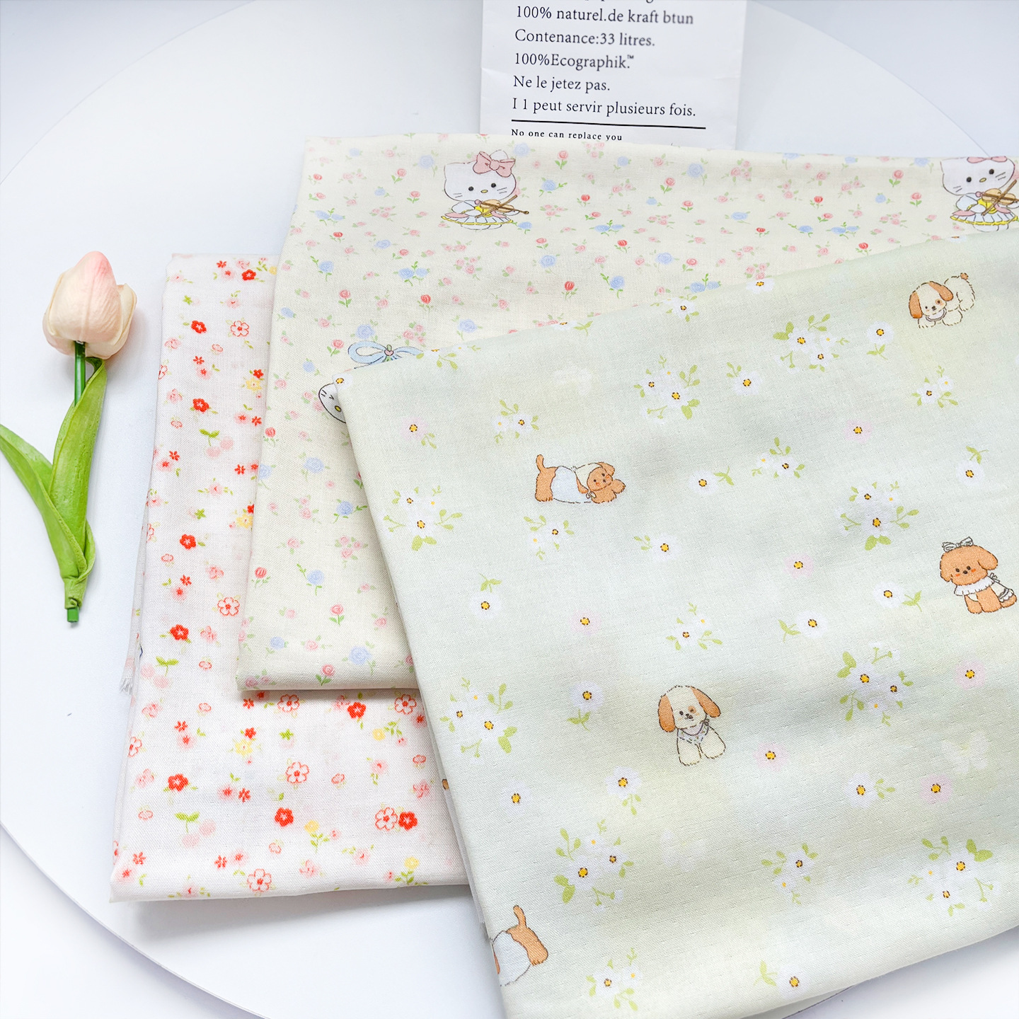 Bamboo Fiber Gauze Small Floral Animal Baby Summer Anti-Mosquito Pants Clothing Home Clothes Saliva Towel Bath Towel Fabric