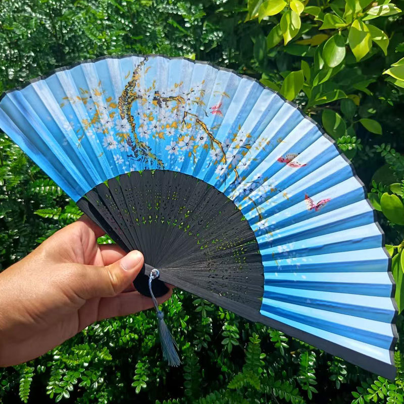 Picture of Folding Fan Bamboo Ancient Fan Student Girl Chinese Style Small Fan Scenic Spot Export Wholesale Retail Gift Decorative Fan