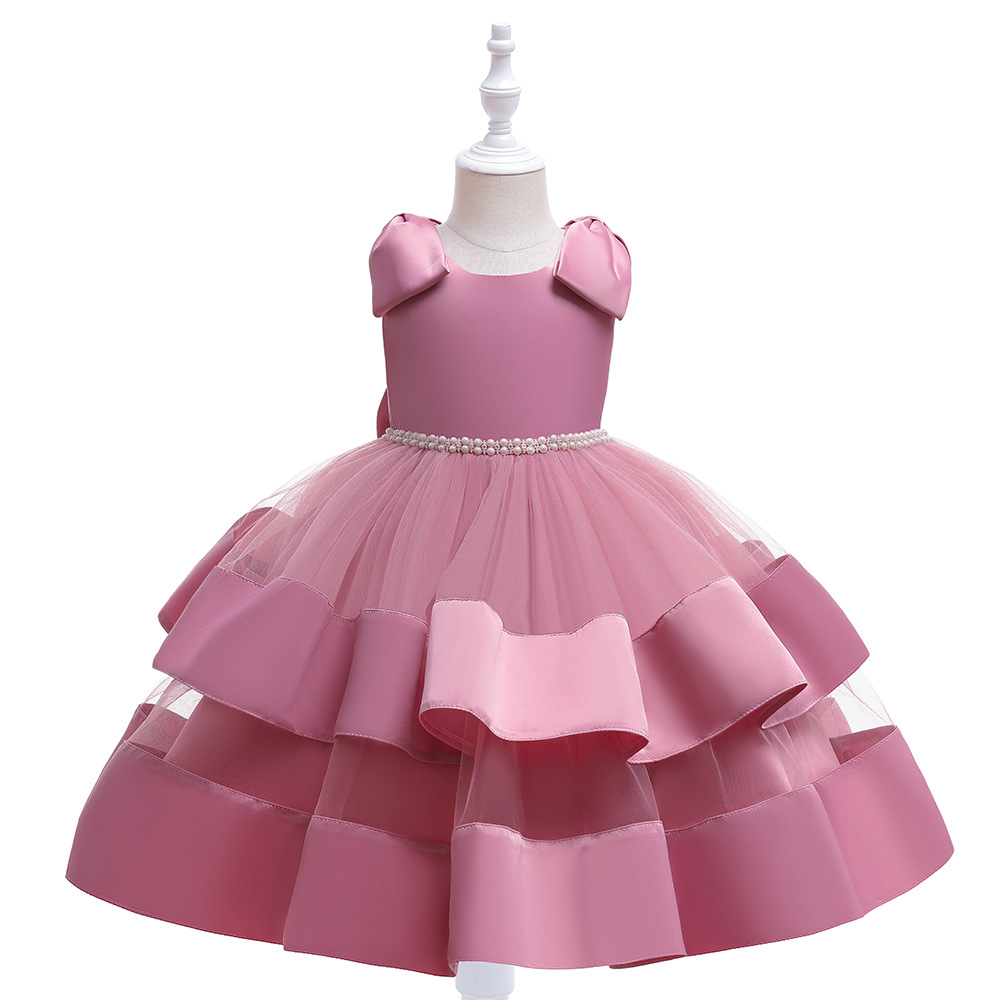 Picture of European and American girls princess dress flower girl dress wedding children's tutu skirt piano performance host evening dress western style