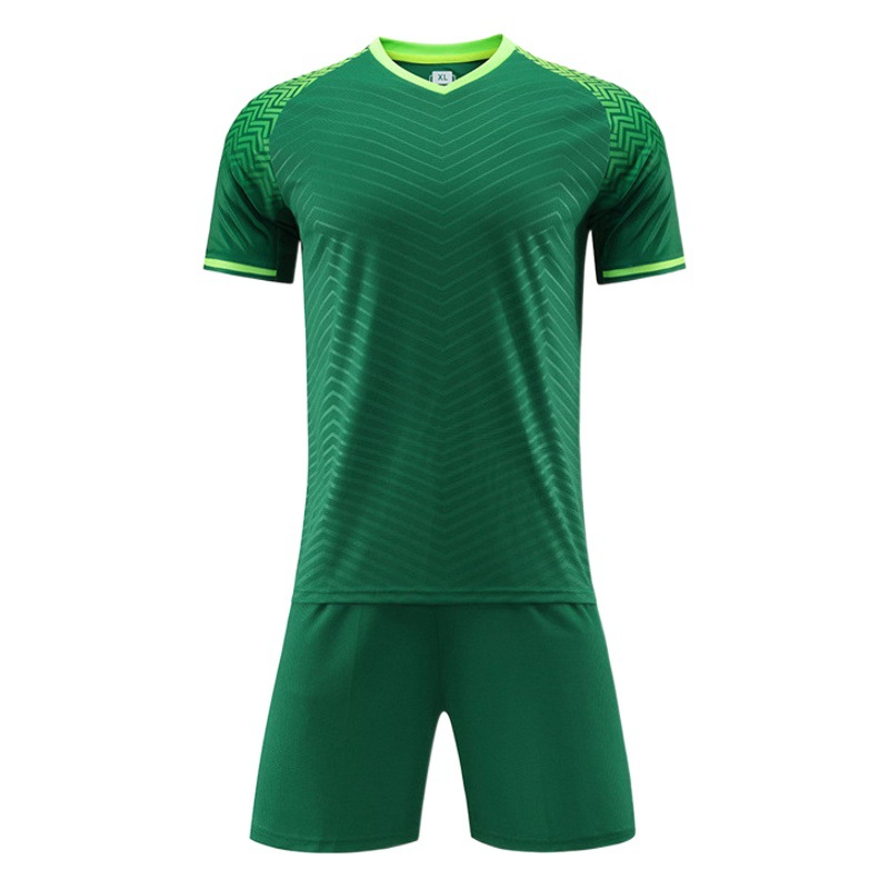 One-piece short-sleeved football uniform suit boys and girls competition training team uniform printing printed adult football uniform