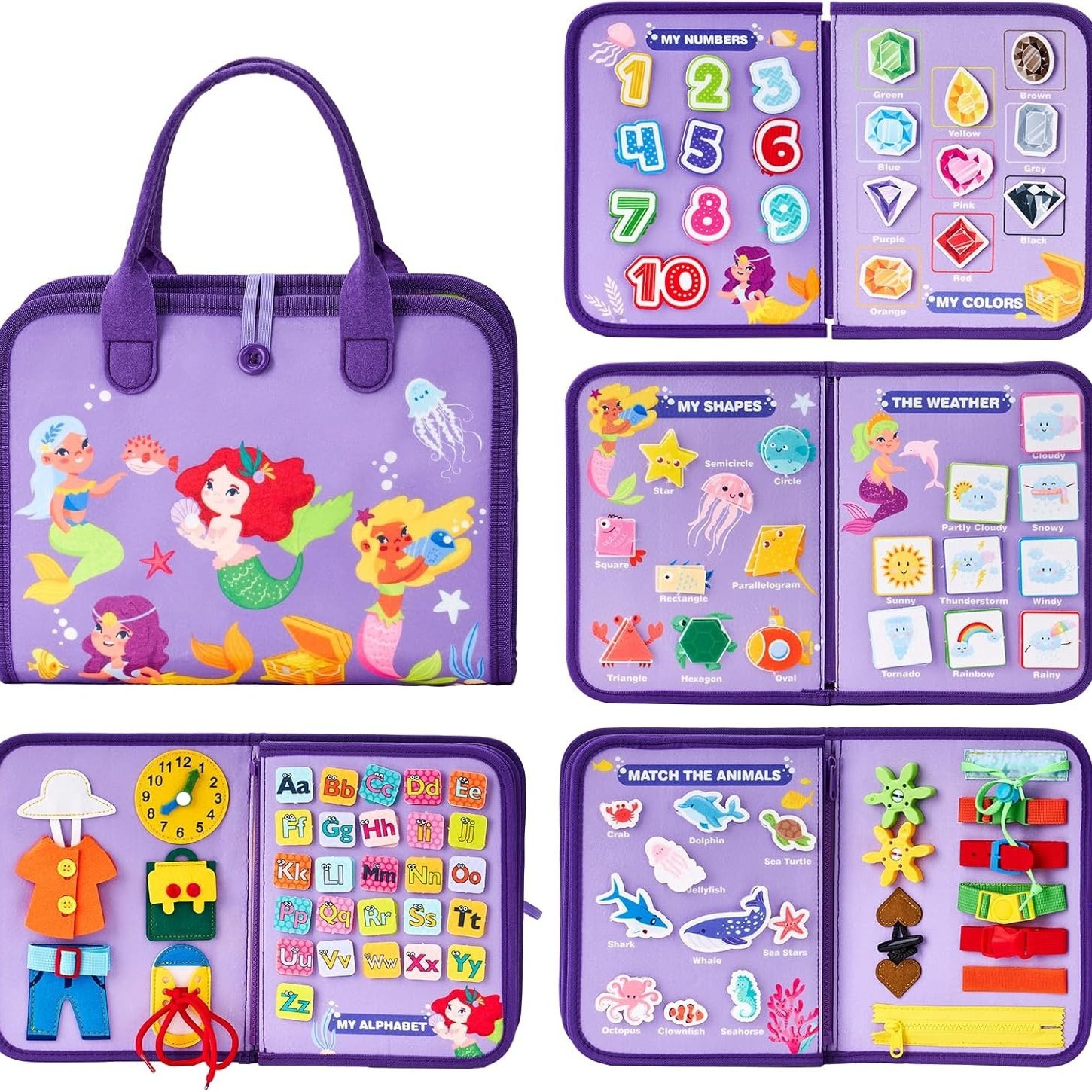 Cross-Border New Ce Cpc Felt Learning Board DIY Kidsren's Felt Book Kidsren's Activity Board Early Education Busy Board