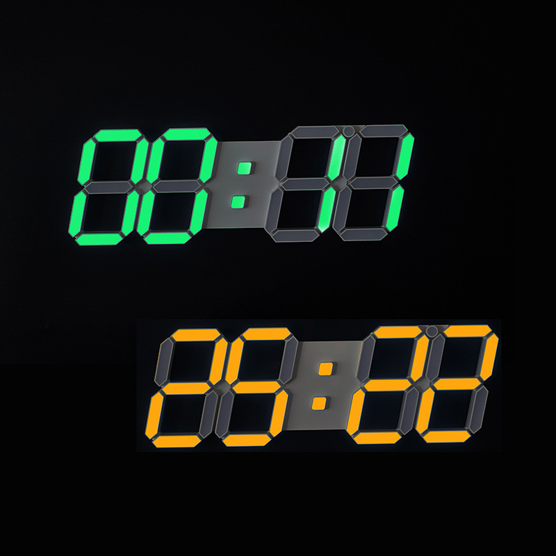 INS Modern Simple Wall Clock LED Stereo Digital Clock Living Room Electronic Clock Creative Wall Clock 6608