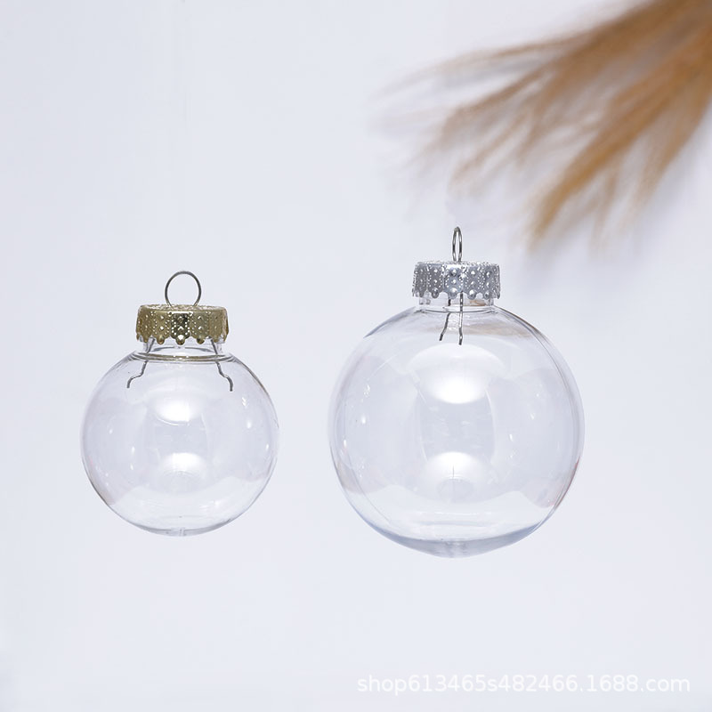 Picture of Transparent Christmas Ball Seamless Hollow Pet Plastic Christmas Ball Decoration Window Hanging Ball Christmas Tree Pendant