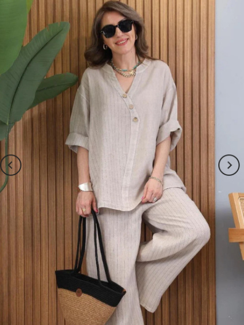 Independent Station 2024 Spring and Summer Foreign Trade European and American Women's New Casual Jacket Pants Two-piece Suit Women