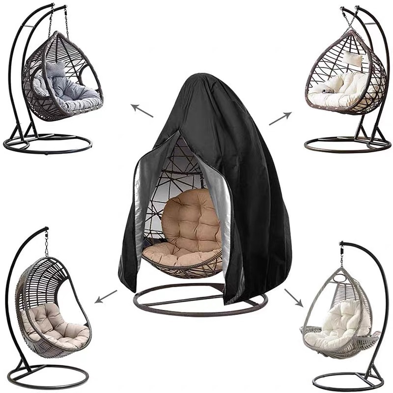 Cross-border Outdoor Terrace Courtyard Swing Hanging Chair Dust Cover Waterproof Sunscreen Oxford Cloth Rocking Chair Eggshell Cover Rain Cover