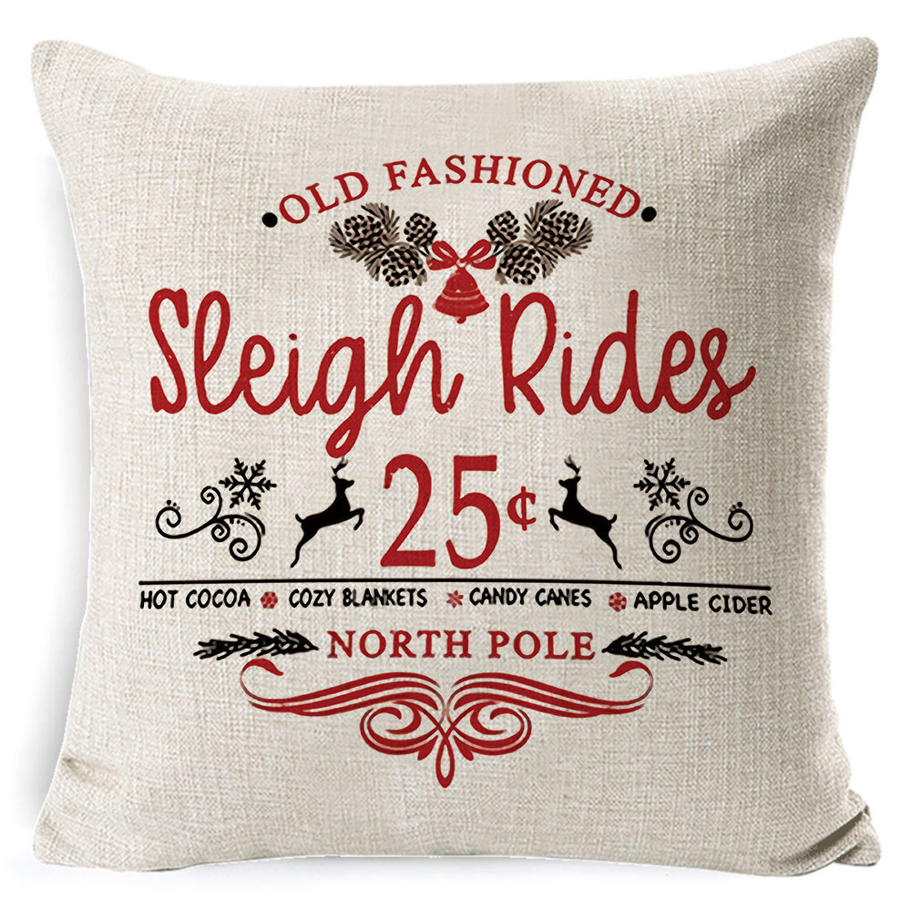 Picture of Christmas Pillow Case Linen Super Soft Peach Leather Printed New Amazon Household Products Cushion Pillow Case Custom