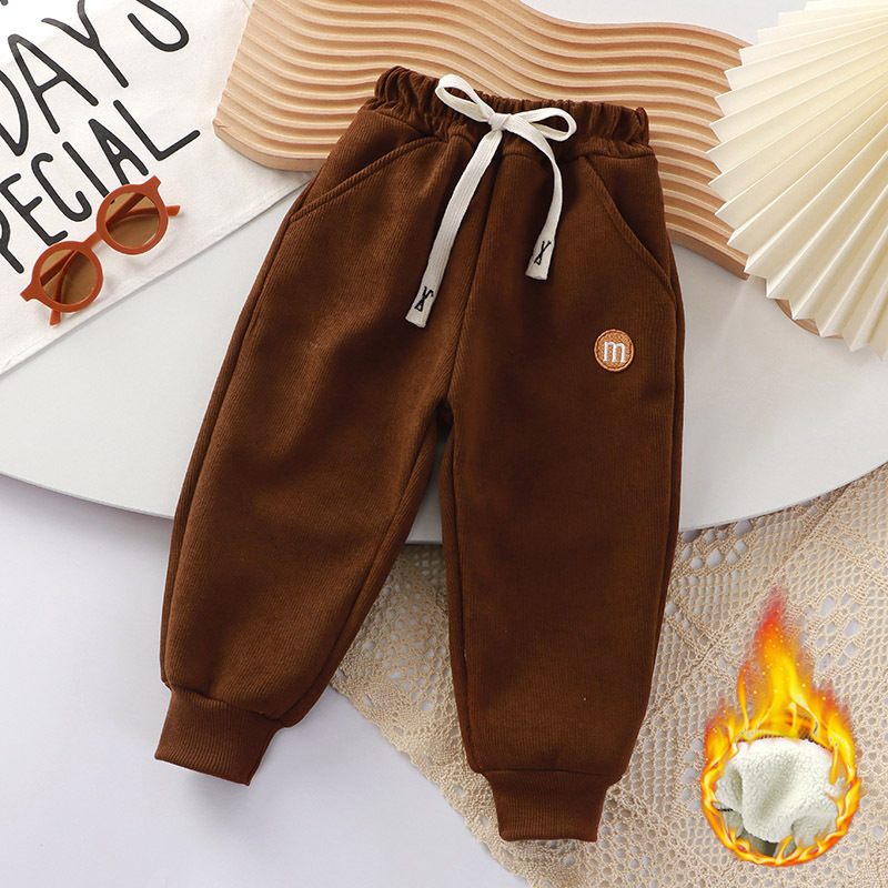 Picture of Children's Autumn and Winter Velvet Thickeneded Outer Sweatpants for Small and Medium-Sized Kidsren and Babies Winter Alpaca Velvet Leggings One Piece Drop Shipping