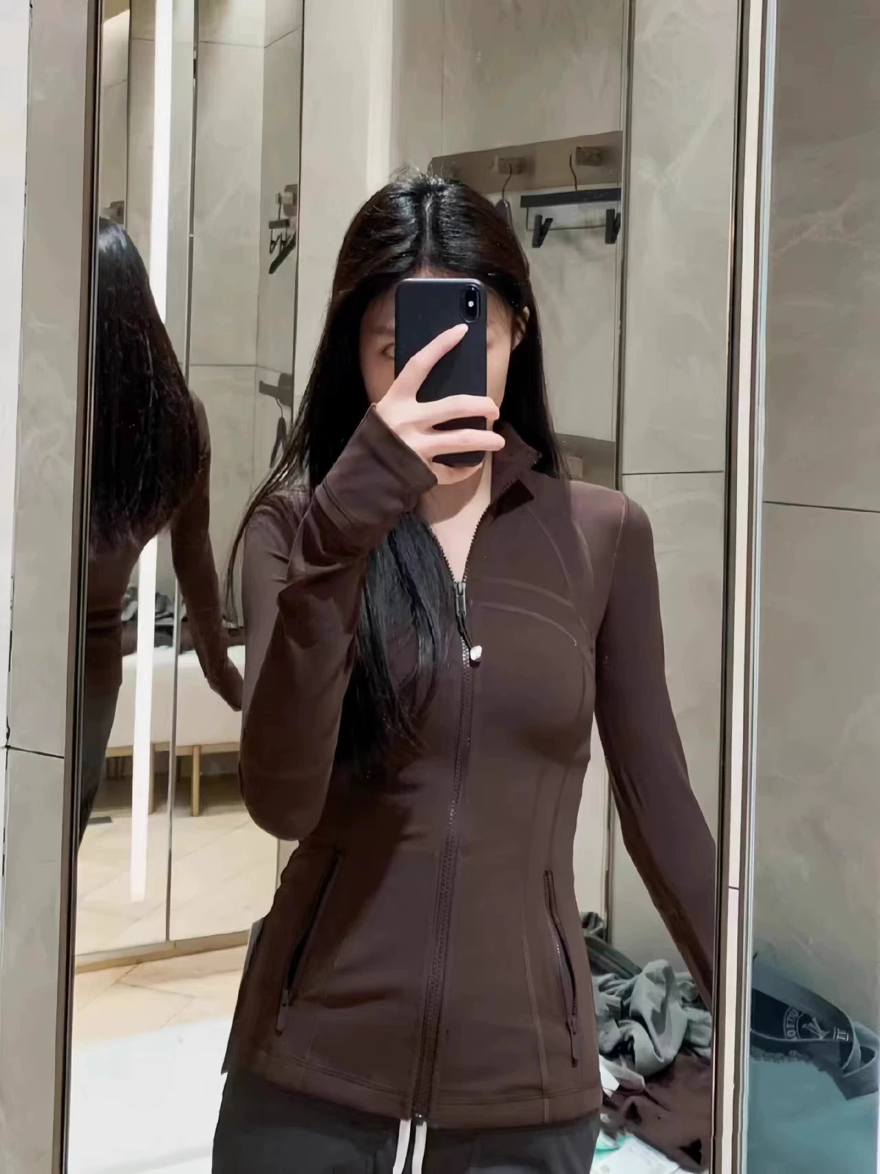 Picture of Lulu Same Style Spring and Autumn Women's Sports Jacket Yoga Clothes Top Casual Outdoor Collar Long Yoga Long Sleeve Jacket