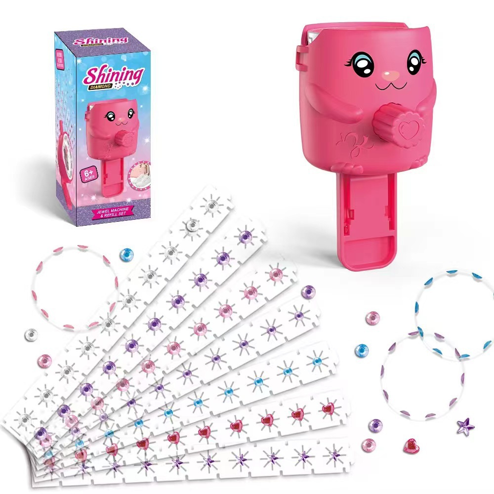 Picture of Cross-border creative sticker drilling machine children Girl Toy gift hair accessories nail drilling machine flash drill magic hair maker drilling machine