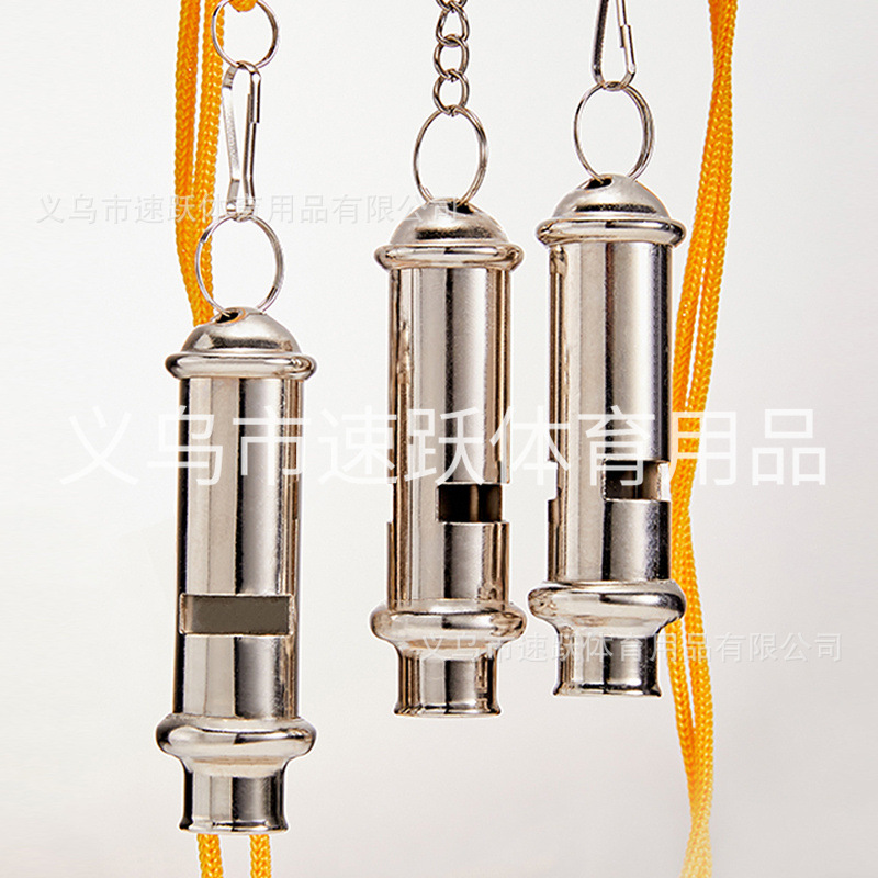 Picture of Whistle Stainless Steel Whistle Security Metal Alarm Whistle High Frequency Large Decibel Outdoor Life-saving Whistle Flute Whistle Referee