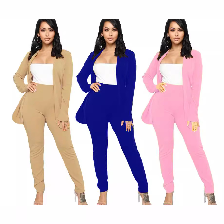 Picture of X30 European and American Women's wish OL Fashion Elegant Two-piece Professional Casual Long-sleeved Trousers Small Suit
