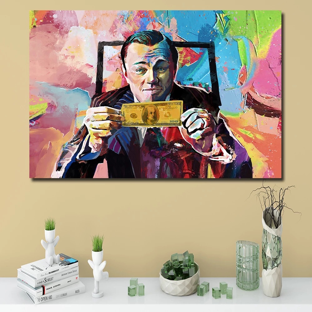 Picture of Foreign Trade Hot Selling Graffiti Money Dollar Poster Wall Hanging Painting Living Room Bedroom Hanging Painting High Definition Spray Printing Canvas Core
