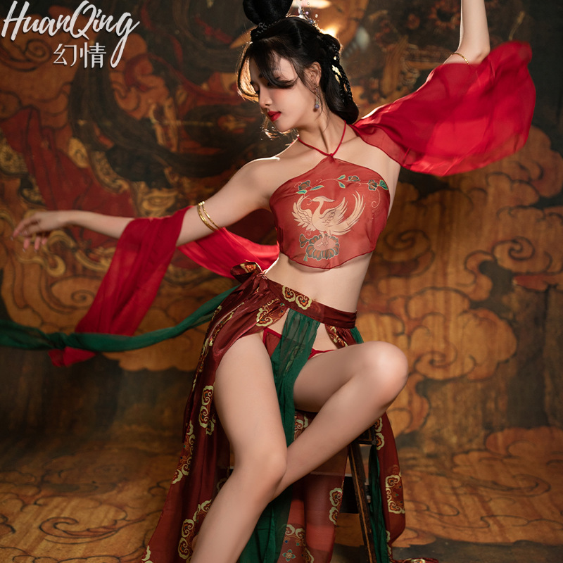 Fantasy Love and Fun Hanfu Dunhuang Feitian Pajamas Sexy Lingerie Antique Bellyband Three-Point Uniform Suit Pure Desire Temptation