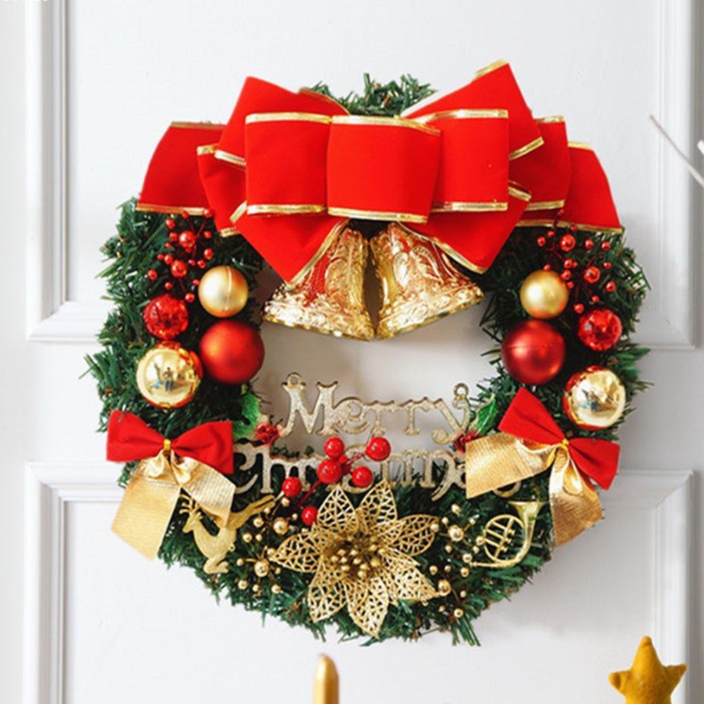 Picture of New 30cm Christmas wreath door hanging Christmas rattan decorations Christmas rattan ring 40cm50cm60cm
