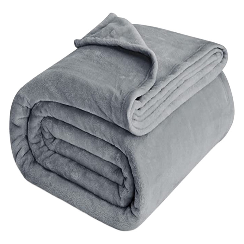 Cross-Border E-Commerce Amazon Wish Popular Flannel Blanket Promotional Gift Plain Blanket Ready for Sale