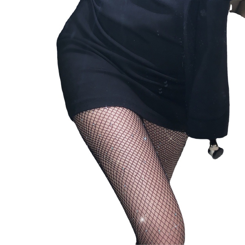 Hot Diamond Fishnet Stockings Sexy Fishnet Stockings Net Red with Diamonds Ins Shiny Pantyhose Sexy Diamond Stockings White Bouncy Must-Have