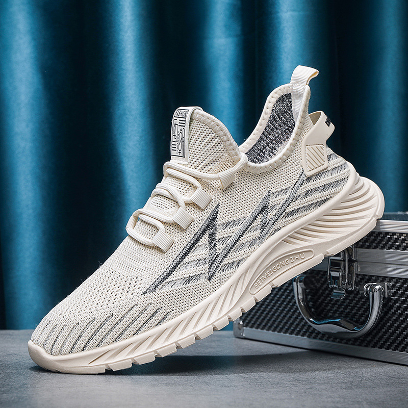 Wenzhou fly woven sports shoes spot wholesale summer breathable mesh running shoes men's shoes Street daily travel shoes