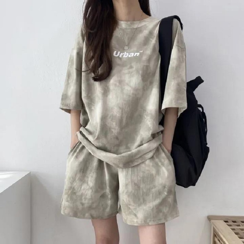 Picture of [in stock] Sports Leisure suit Women's Summer Thin Small Salt Sweet Top Shorts Two-piece Set