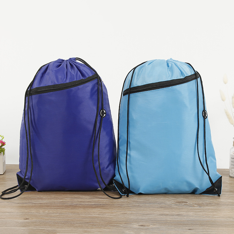 Wholesale Polyester Zipper Drawstring Drawstring Backpack Polyester Zipper Drawstring Storage Bag