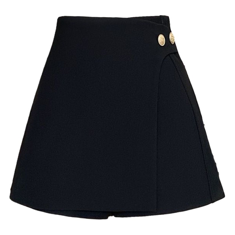 Irregular Wide-leg Suit Shorts Women's 2025 Summer New High Waist Slimming All-match Fashion A- line Pants Skirt