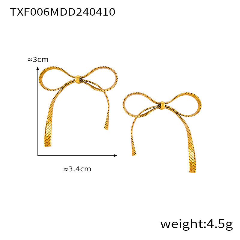 Picture of European and American Cross-border Hot Selling BowEarring Bow Jewelry Niche Metal Ins Style Design Jewelry Set for Women