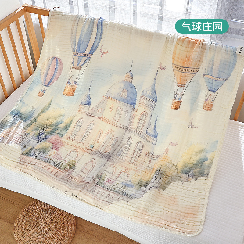 Picture of Baby Bath Towel Bamboo Cotton Pinch Gauze Baby Wrap Towel Newborn Bath Towel Large Size Soft Absorbent Four Seasons Universal
