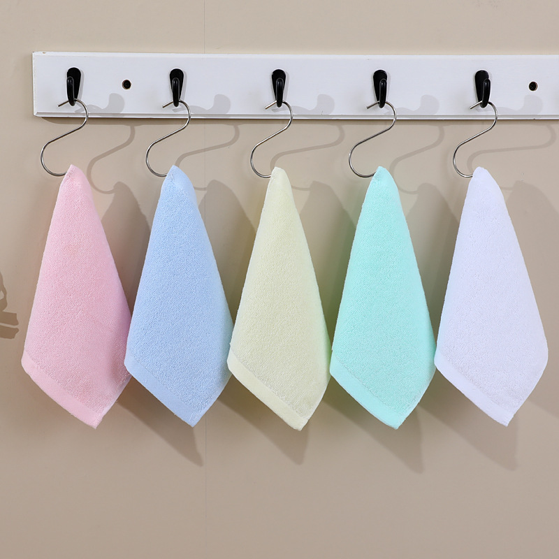 Pure Cotton 15*15cm Small Square Towel White Pink Blue Hand Towel Hotel Catering Aviation Kindergarten Towel Customization