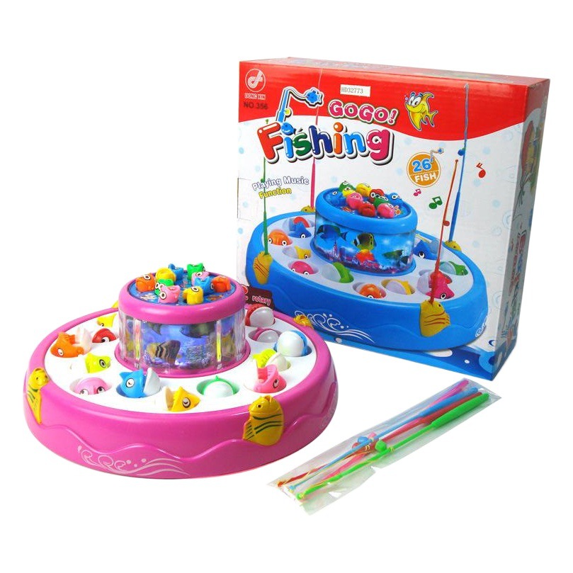 Playhouse Electric Toy Double-Layer Fishing Magnetic Light Music Electric Fishing Board Set Early Education Educational Toy