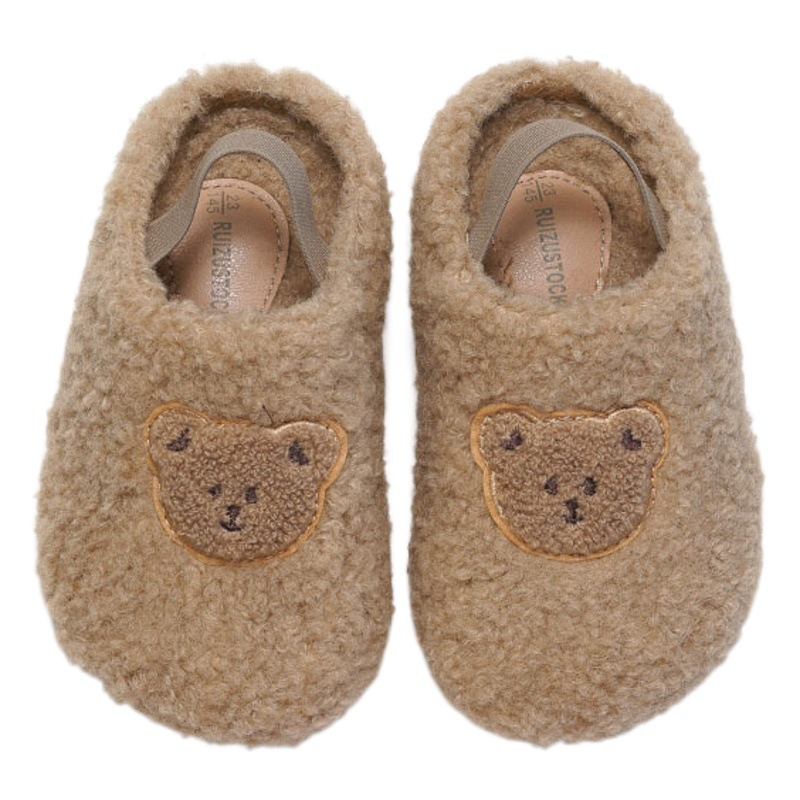 RUIZUSTOCK Ruizu New Product Children's Cork Cotton Shoes Boys' Plush Sandals and Slippers Girls' Mao Mao Sandals for Baby