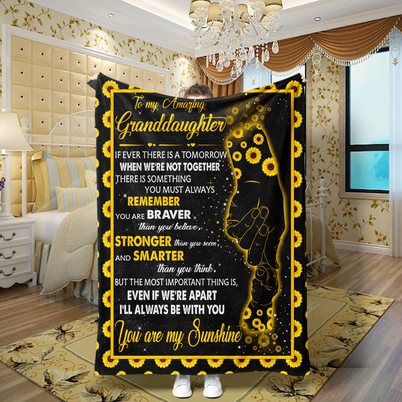 Picture of Family love teachers and students girlfriends love message flannel blanket summer air conditioning blanket autumn and winter nap printing blanket