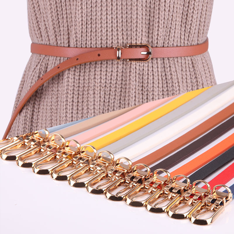 Picture of New Multicolor Decorative dress with Sweater Thin Belt Women's All-match Pin Buckle PU Small Belt Korean Style Trouser Belt