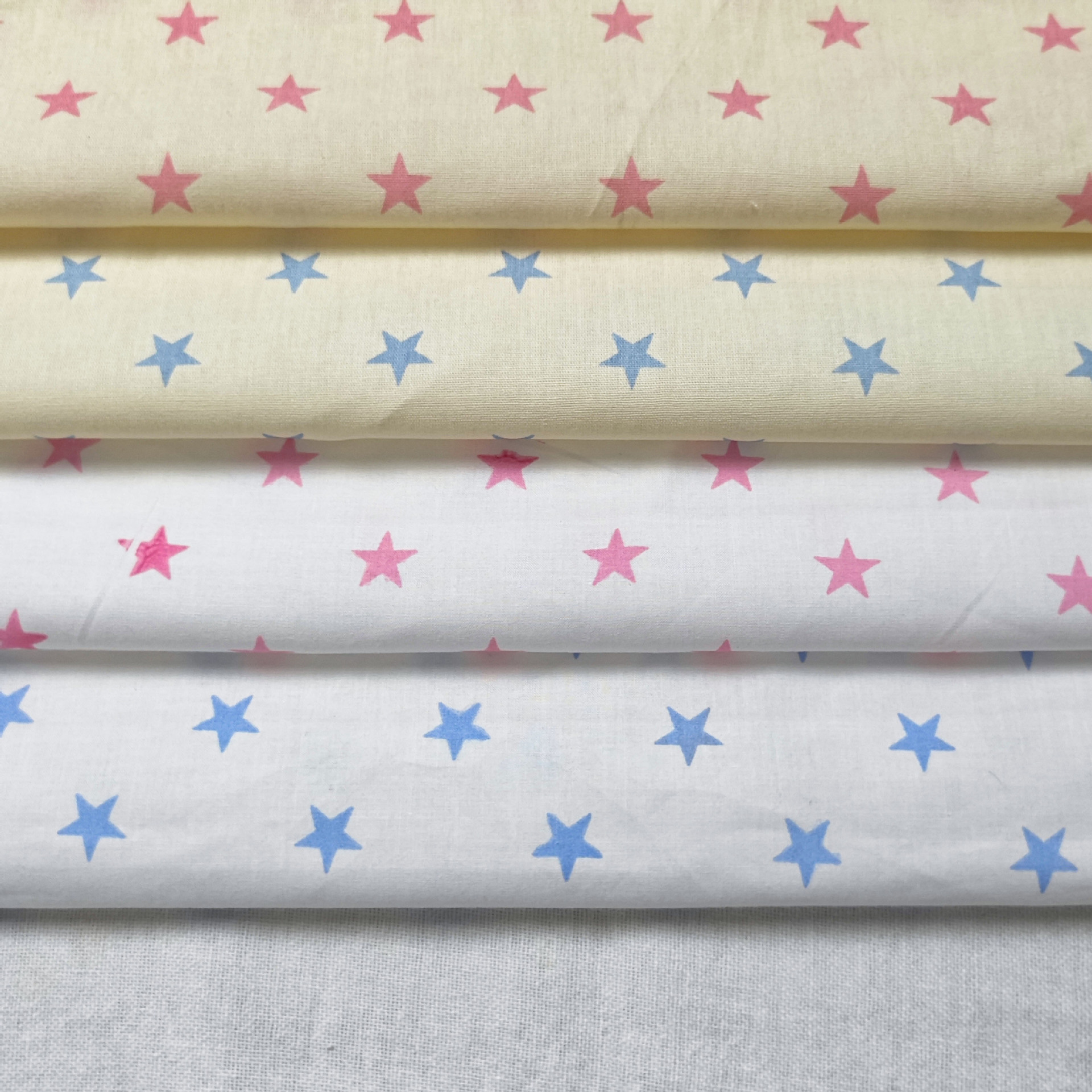 Cotton woven high density wash water small fresh five-pointed star cotton printed shirt dress children's clothing fabric wholesale