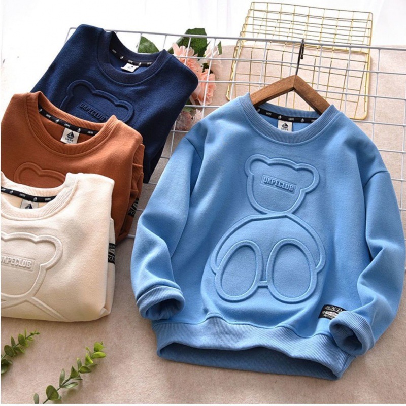 Picture of Children's Clothing Spring and Autumn Boys' Long-sleeved Top Autumn Clothing Large-size Children's Bear T-shirt Children's Autumn Clothes Base Shirt Thin Sweater