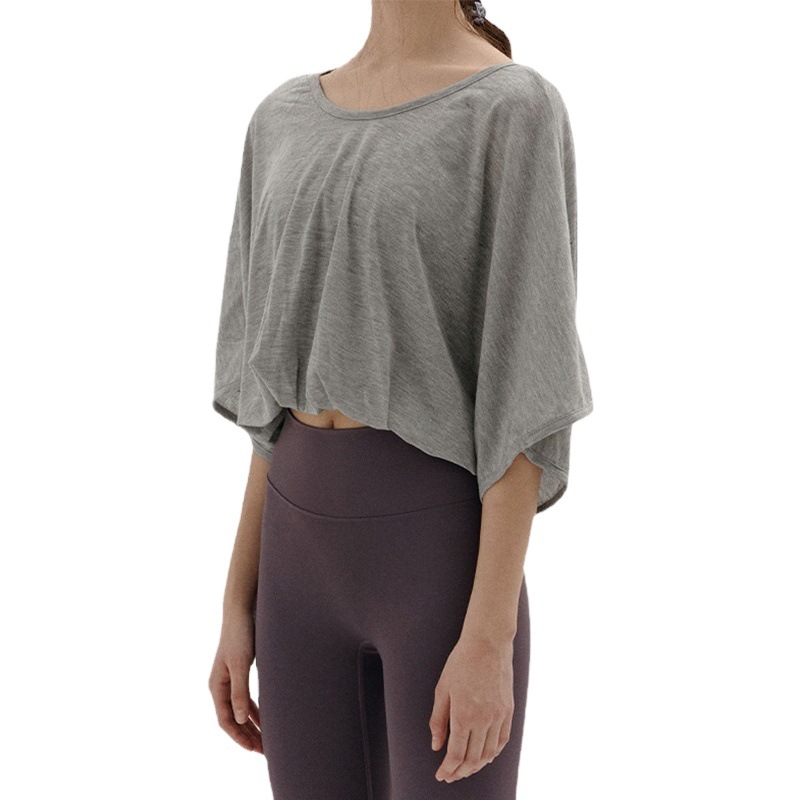 Sports Blouse Tencel Lightweight Breathable Running Sun Protection Clothing Summer Ice Silk Loose Short Backless Quick-drying Yoga Clothes