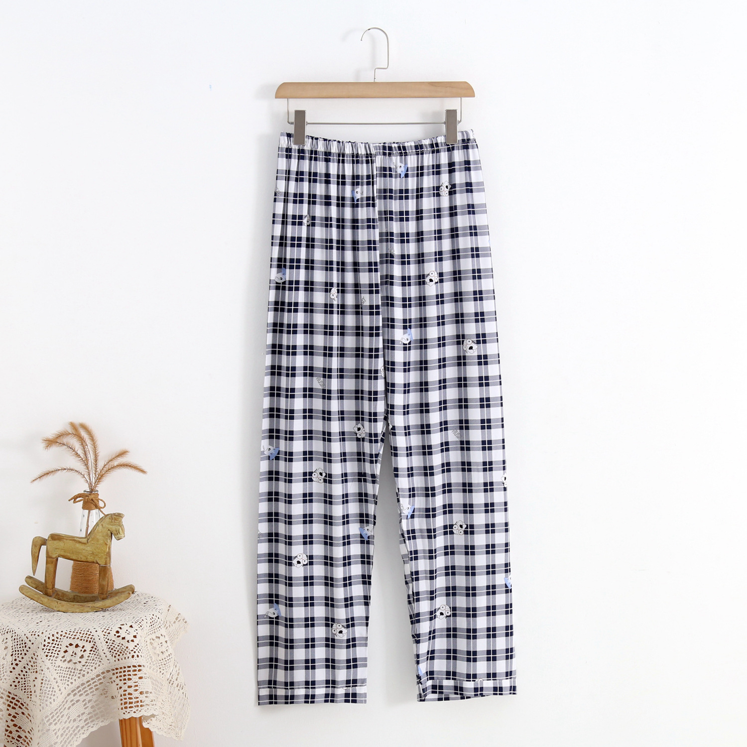 Picture of Pajama Pants Men's Summer Cotton Silk Thin Large Size Middle-Aged and Elderly Home Trousers Artificial Cotton Manufacturer Home Air-Conditioned Pants