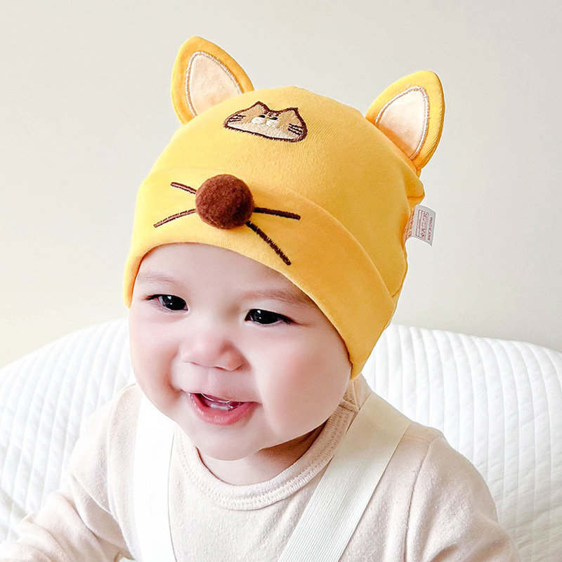 Picture of Katu Bear Infant Hat Spring & Fall 3-6-12 Months Male and Female Baby Pullover Hat Cotton 100-Day Sleeping Hat