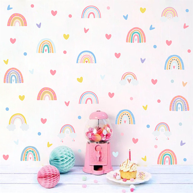 Picture of Cross Border Bohemian Rainbow Wall Stickers ins Children's Room Decoration Stickers Love bobo Dot Sticker