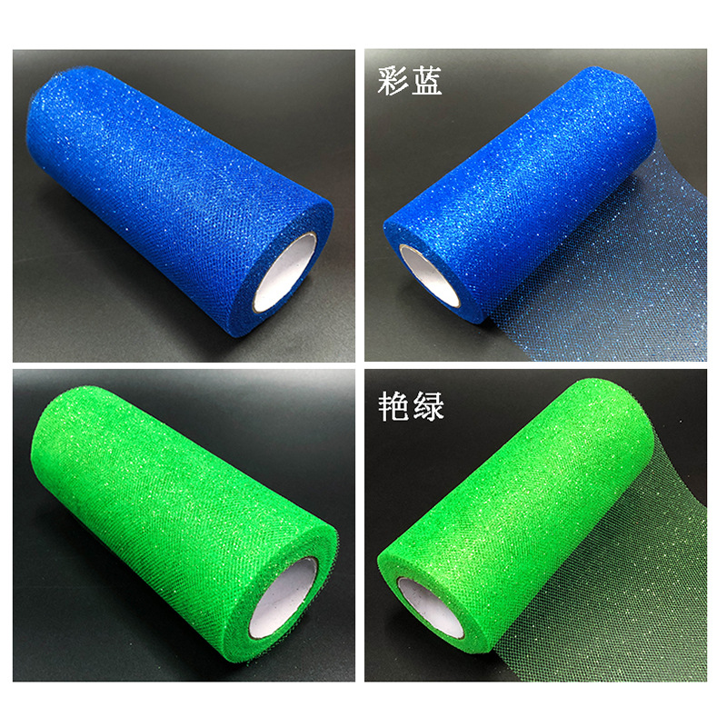 Picture of Decorative American Mesh Powdered Glitter American Mesh Roll 15cm*25 Size Wedding Decoration Yarn