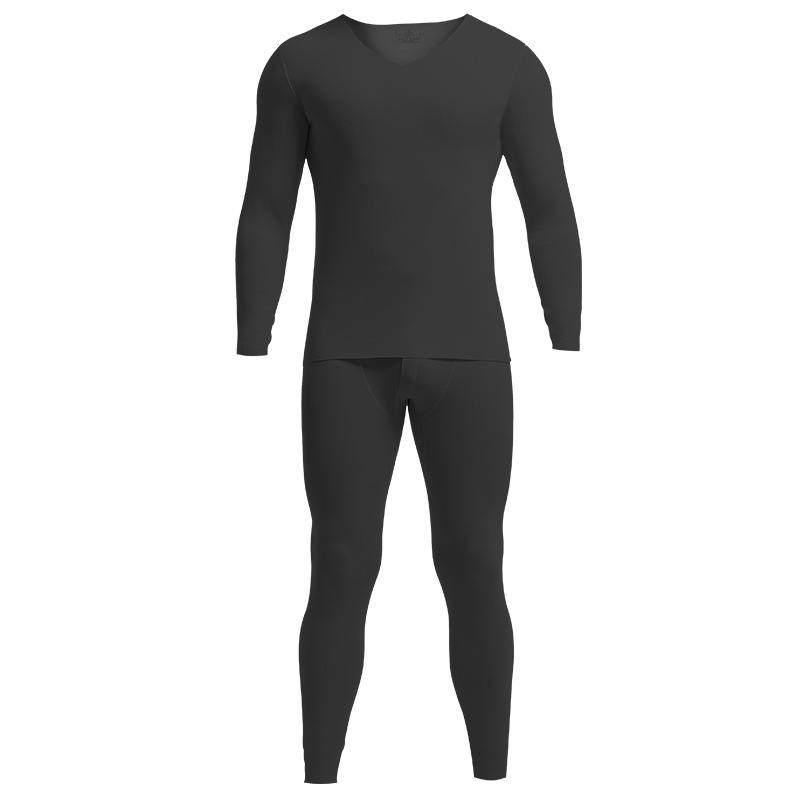 Picture of Men's Autumn Clothes and Pants suit fleece-lined Thickened Bottoming Shirt Slim-fit Seamless Cold-proof Thermal Underwear for Boys in Autumn and Winter